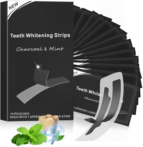 28 Strisce Sbiancanti Denti,confortevoli Kit sbiancamento denti,Prodotti per la cura dei denti a casa,Rapido Efficace & visibilmente più bianchi,Ideale per una Cura Quotidiana