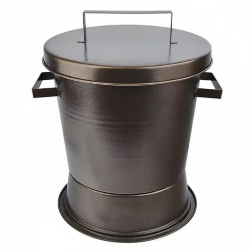 Qianly per Carbone Secchio Bricchette Contenitore Cenere Bidone Chiusura Sicura Impugnatura Pratica Controllo Fumo Adatto a Barbecue Negozi Alimentari Ristoranti