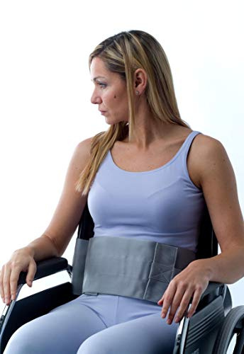 Obbocare Bauchgurt zur Befestigung am Rollstuhl, Befestigungsgurt mit Schnallen, ergonomisches Design, Größe L