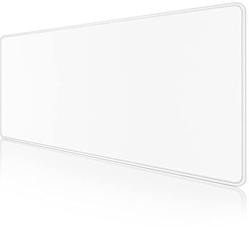 Dapesuom Large Mouse Pad, Extended Gaming Mouse Pad with Stitched Edges, Waterproof Desk Pads with Non-Slip Base, Computer Keyboard Pad, Big Mouse Mat for laptop, Office, 23.6 x 11.8 In, Ivory White