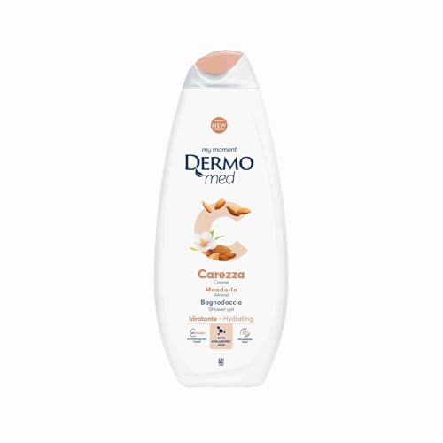 Dermomed, Bagnodoccia Mandorla, Rispetta la Pelle Rendendola Profumata e Morbida, con Acido Ialuronico, 100% Made in Italy, pH 5.5, Dermatologicamente Testato, Confezione 650 ml