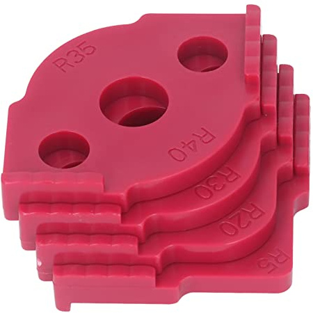Asixxsix 4 St Radius Jig Routermallar, ABS High Hardness Hörn Radie Routing Mallar, R5 R10 R15 R20 R25 R30 R35 R40, Hållbar Fräsning Rundade Hörn Fräsmallar för Träbearbetning(Röd)