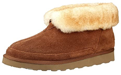PAMIR Chaussons Bottes Homme Coupe Large en Peau Mouton, Allspice, EU 45