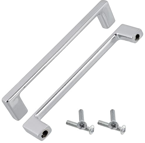 Aerzetix - Set di 2 Maniglie per Mobili Interasse 96mm - Porte Armadio Cassetto Decorazione Interno Arredamento Cucina Soggiorno Assemblaggio - in Metallo - Finitura Cromo