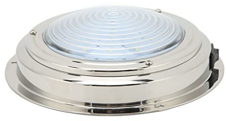Yacht LED Ceiling Light, 6.5in Boat LED Courtesy Light 12VDC 18 LED Lamp Beads 316 Stainless Steel for Caravan RV Bathroom Hallway (White Light)