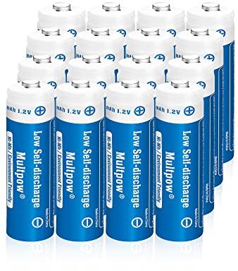 AA Akkus Wiederaufladbar, Batterien AA 2600mAh 16 Stück 1.2v Aufladbare Batterien AA Hohe Kapazität, Geringe Selbstentladung AA Akku Typ NI-Mh Batterien-Blau
