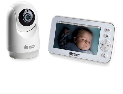 Tommee Tippee Dreamview Audio and HD Baby Monitor, Night Vision, 2-Way Talk Audio, Portable 5 Inch Display Parent Unit with 250m Range, Soothing Sounds, USB Rechargeable