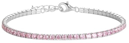 Bracciale Unisex Tennis Rosa in Argento 925 rodiato - Collezione Rainbow Les Folies (16)