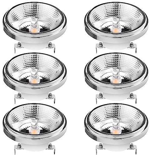 AR111 G53 Lampadina LED 12 Watt COB 1200 Lumen Riflettore Proiettore Lampadina dimmerabile (equivalente a 100 W) Angolo del Fascio di 120°, Regolazione della luminosità dal 10% al 100% (Confezione da