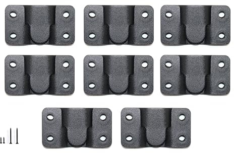 FAFEFC Stainless Steel Concealed Picture Frame Hanging Buckle Black Thickened Firm Mountain Mirror Buckle Picture Frame 2.1 x1.1inch Hardware Accessories Furniture Connector (8 Pairs)