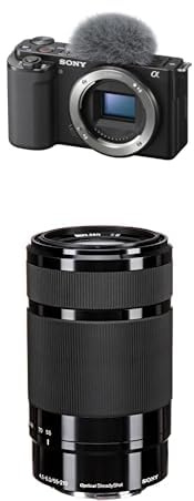 Sony Alpha ZV-E10 APS-C spiegellose Vlog-Kamera (schwenkbares Display für Vlogging, 4K-Video, Echtzeit-Augen-Autofokus) + 55210