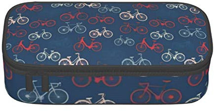 Oudrspo Vélos vélo Cyclisme imprimé Durable Pochette à Crayons étui de Papeterie avec Compartiment à Fermeture éclair Grande capacité étui à Crayons Portable