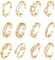 KGDUYC 12 Stück zehenring，zehenring gold，Gold Gefüllte Zehenringe für Damen Blumenherz Offene Zehenringe Daumenringe Verstellbare Ring Gold Zehenringe Set Sommer Strand Fußschmuck