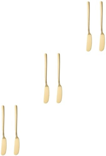 SHOWERORO 6 Pz Lama in Acciaio Inossidabile Coltelli Da Condimento Spatola Per Sandwich Spalmatori Di Formaggio Gelatina Pulire La Lama Dell'inceppamento Spargitore Di Condimenti Golden