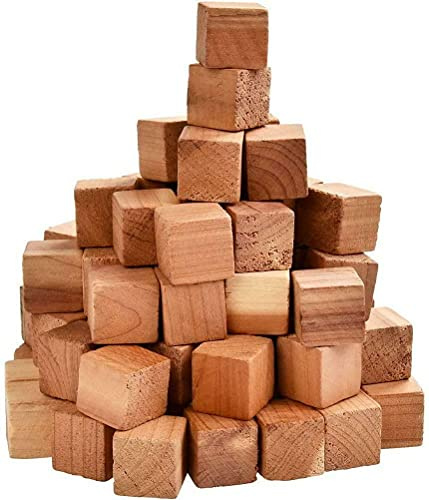 100 % naturligt fyrkantigt cederträ, 24 st cederträkuber som naturligt avvisar malar, för kläder, garderober, lådor, förvaringslådor