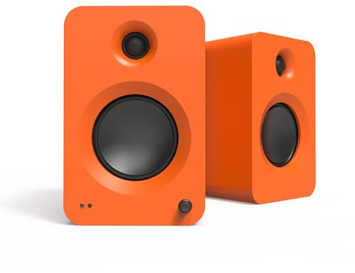 Kanto REN 200W Powered Speaker System with HDMI ARC Input for TV & Home Theater | USB-C and Bluetooth 5.3 | High/Low Pass Filter | Pair | Matte Orange