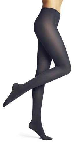FALKE Women's Pure Matte Tights, Blue Ink, S