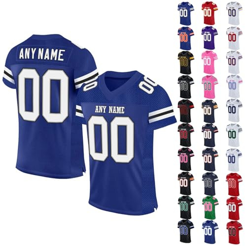 Personalised American Football Jersey Customised Rugby Jersey with Name, Number, Team Name for Men/Women/Kids Quick Dry Breathable Fabric Moisture Wicking Active Tops #11
