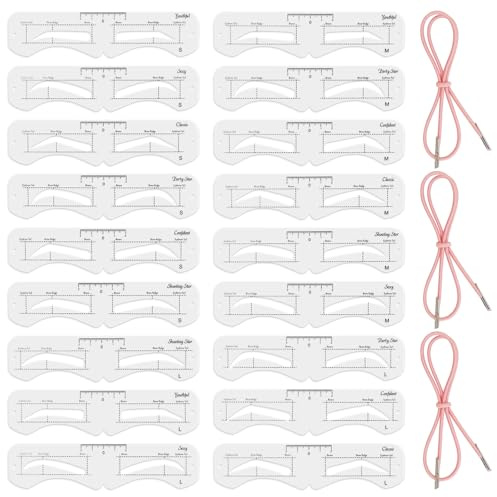 3 paia di stencil per sopracciglia con supporto, forme riutilizzabili per lo styling delle sopracciglia, stencil per polvere sopracciglia, per contorni precisi e simmetria, trucco fai da te per
