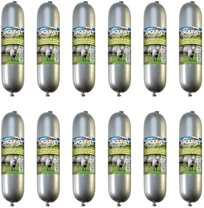 Arquivet - Pack 12 - Salchichas de Cerdo Ibérico con Verduras para Perros 500 gr, 1 Unidad (Paquete de 12)