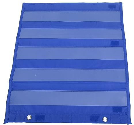 TARSHYRY Tabella Tascabile Magnetica con 5 Tasche Trasparenti, Tabellone Riutilizzabile per Aula per Insegnanti, Strumento Educativo in Nylon per Lezioni e Orari Blu (BLUE)