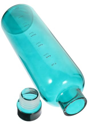 Didiseaon Bouteille D'eau en Verre 500ml Vert avec Échelle de Temps pour Rappeler de Boire, Adaptée pour Eau Froide et Chaude, Portable et Pratique pour Usage Quotidien