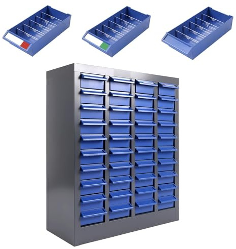 40 Drawers Parts Cabinet, Heavy Duty Nut and Bolt Organizer with ABS Material Drawers, Metal Frame Bolt Organizer Storage in Garage and Workshop