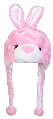 Zanthicia Cappello invernale a forma di animale, comodo cappello di peluche a forma cartone animato, per adolescenti e bambini, fascia calda e accogliente per eventi all'aperto, peluche cartone