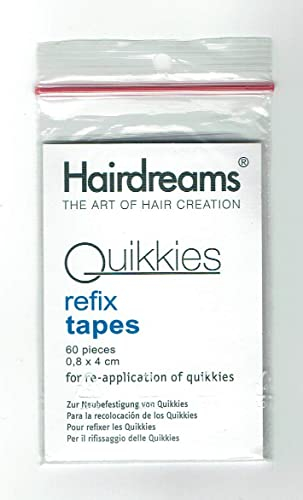 Hairdreams 60 Stück Haarverlängerung Synthetik Hitzebeständig Glatt Gerade Klebeband Refix Tapes