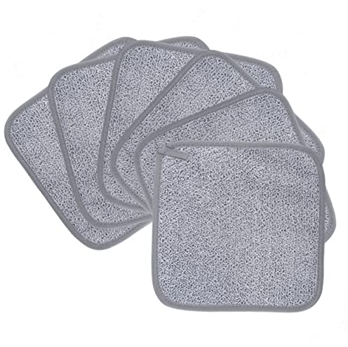 Polyte - Toalla facial desmaquillante de microfibra superabsorbente - Hipoalergénica, sin elementos químicos - Gris- 20 x 20 cm - Pack de 6