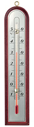 Velamp Thermomètre intérieur/extérieur en Bois 27 cm Luxury, Marron