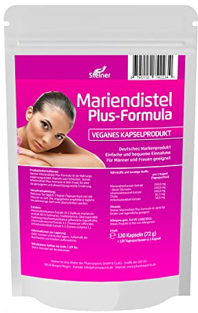 Mariendistel Artischocke Löwenzahn Kapseln - Leber Komplex - Mariendistel 80% Silymarin - 120 Mariendistel Kapseln