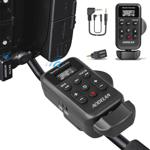 Upgraded Wireless Camcorder Remote Control Zoom Controller with LANC or Remote Jack (2.5 mm),Lens Zoom Focus Iris Camera Control Compatible with Canon XA50 XA55 XF405 G60 G26 /for Sony NX80, NX3,NX200