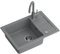 QUADRON Spülbecken Spüle Küche Granit | Größe 62 x 44 x 17,5 cm Grau | GO SMART Granitspüle Einzelbecken-Spüle | Einbauspüle mit Küchenarmatur | Einbeckenspüle Küchenspüle