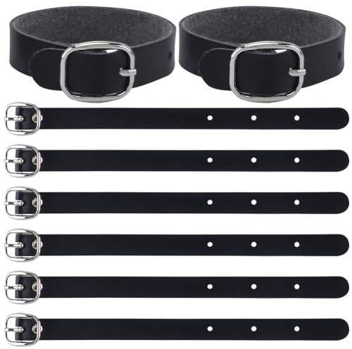 GORGECRAFT 10 pz Etichette per Bagagli In Pelle Cinturino Regolabile Nero Etichetta per Bagagli Cinturini di Ricambio con Fibbia In Metallo Cinturini per Orologi per Valigia Valigetta Da Viaggio Archi