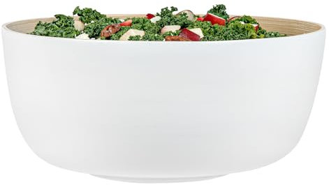 Restaurantware Salad Bowl 1 Pack 50.7 oz Bamboo Serving Dish Greaseproof Freezer-Safe Bowl Handcrafted Round for Hot/Cold Foods