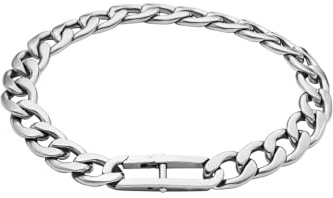 Fossil Men stainless steel Clip on closure bracelet