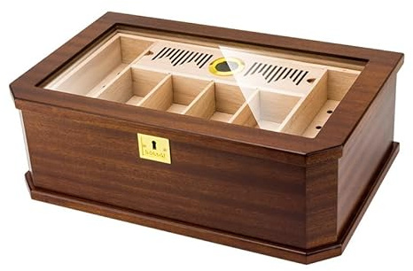 ZZlei2yu-12 Portatile da Viaggio Humidor for sigari con Finestra prospettica, Doppio Strato, Scatola for Sigarette di Grande capacità Scatola da Viaggio