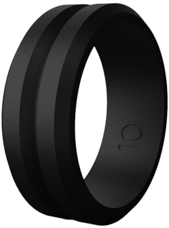 Generiska ringar storlek 51 vigselring svart gummi flexibel gym plast tillfällig män silikonring med V-kant ringblomma te, E, Silica gel, Ingen ädelsten