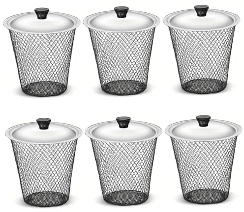 Paquete de 6 abonos de lombrices con Tapa, contenedor de abono de Malla metálica subterránea para desechos de Cocina y jardín, contenedor de abono al Aire Libre para de lombrices de descompos