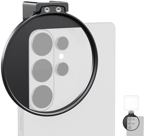NEEWER 67 mm mobiltelefonklämma filterhållare, cold shoe mount objektiv filter klämma smartphones fotografi-tillbehör, kompatibel med iPhone 17 Pro Max 16 Pro Max Air 17e 16e Android Samsung S26 Ultra