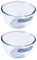 Pyrex Classic Round Glass Bowl Ovenproof and Microwave Safe 1.0 Litre Transparent (Pack of 2)
