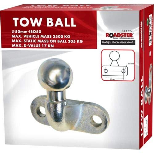 50mm Tow Ball - Towbar Bar For Towing | Ec Standard | Eu Approved | Stabiliser Quality | Van, Car, Transport | Caravan Hitch | Connector | Auto