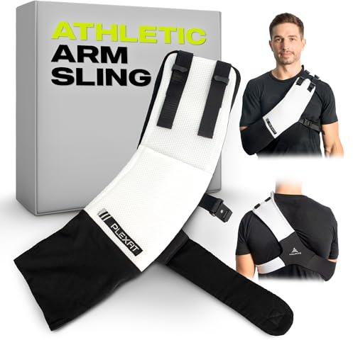 PLEXFIT Cabestrillo atlético (grande izquierdo, blanco y negro)
