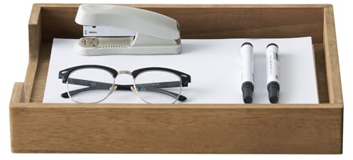 KIRIGEN Holzbriefablage Einzelfach Holz, Dokumentenablage für Schreibtisch-Organizer zur Aufbewahrung von Zeitschriften, Akten, Ordnern, Papieren braun