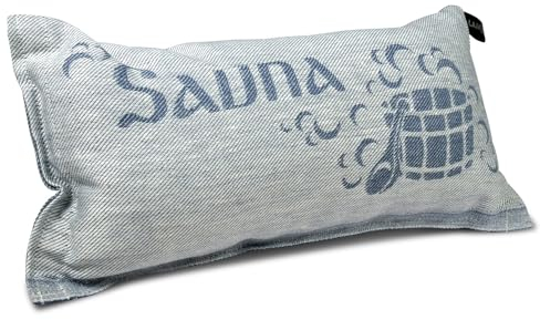 POOL Total Jokipiin Coussin de sauna de qualité supérieure, 40 x 22 cm, 100 % fabriqué en Finlande, coussin de voyage Ökotex lin coton, repose-tête, coussin de bien-être, appui-tête préféré (1 kouvo)
