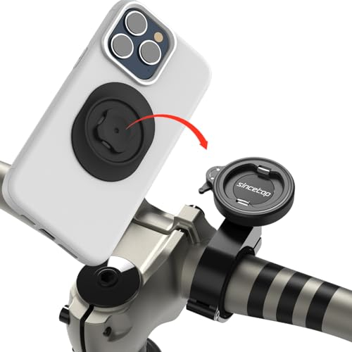 Porta Telefono Bici, Supporto Cellulare Moto/MTB/Scooter in Alluminio - Sicuro Portacellulare Bici Manubrio, Porta Cellulare Bicicletta/ad Attacco/Stacco Rapido per iPhone e Altri Smartphone