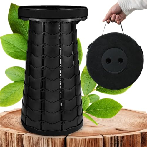 Sew Lovely Tragbarer Teleskophocker Faltbarer Klapphocker & Klappstuhl, höhenverstellbar stabil Kleiner Hocker für Kinder, Camping, Garten, Fotografie, Reisen 150 kg belastbar kompakt