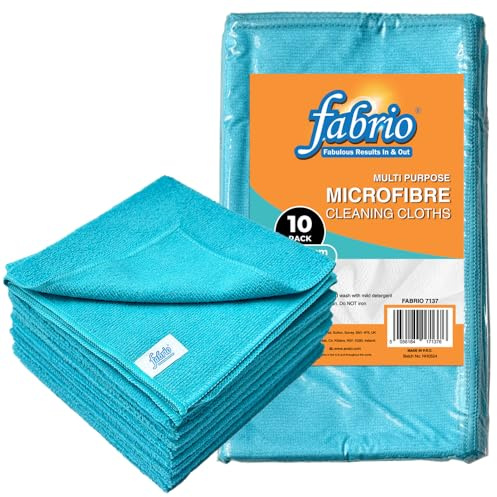 FABRIO Panno in microfibra – Blu – 40 cm x 40 cm – Confezione da 10