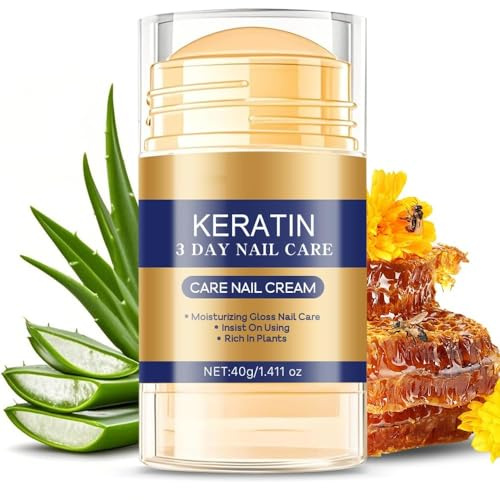 Keratin Nail & Cuticle Cream Treatment, Cuticle Remover Instant Cuticle Softener, Nail Strengthener Cream, Moisturizing Cuticle Cream Broken, Cracked Nail Care